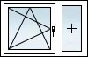 Fenêtres PVC 2 vantaux OB gauche 2/3 fixe 1/3