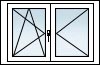 Fenêtres PVC 2 vantaux OB gauche OF droit