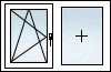 Fenêtres PVC 2 vantaux OB gauche fixe