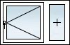 Fenêtres PVC 2 vantaux OF droit 2/3 fixe 1/3