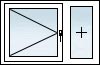 Fenêtres PVC 2 vantaux OF gauche 2/3 fixe 1/3