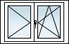 Fenêtres PVC 2 vantaux OF gauche OB droit