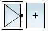 Fenêtres PVC 2 vantaux OF gauche fixe