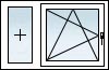 Fenêtres PVC 2 vantaux fixe 1/3 OB gauche 2/3