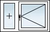 Fenêtres PVC 2 vantaux fixe 1/3 OF droit 2/3