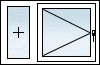 Fenêtres PVC 2 vantaux fixe 1/3 OF gauche 2/3
