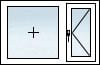 Fenêtres PVC 2 vantaux fixe 2/3 OF droit 1/3