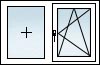 Fenêtres PVC 2 vantaux fixe OB droit