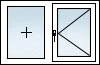 Fenêtres PVC 2 vantaux fixe OF droit