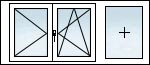 Fenêtres PVC 3 vantaux OF gauche OB droit fixe