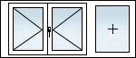 Fenêtres PVC 3 vantaux OF gauche OF droit fixe