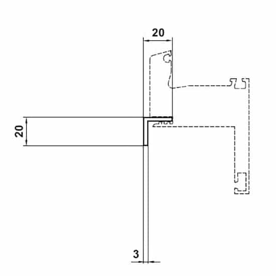 Fenêtres PVC accessoires cornière d’habillage 20x20mm