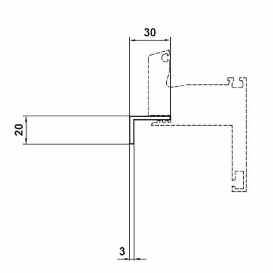 Fenêtres PVC accessoires cornière d’habillage 20x30mm