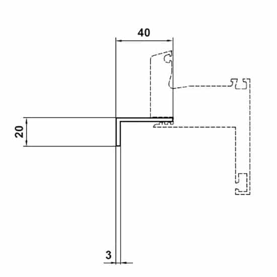 Fenêtres PVC accessoires cornière d’habillage 20x40mm