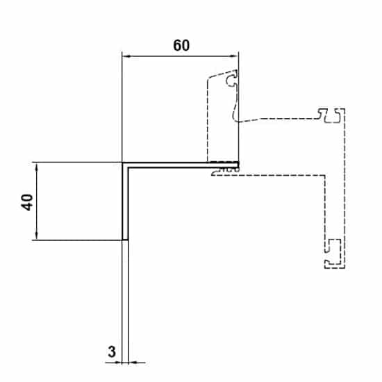 Fenêtres PVC accessoires cornière d’habillage 40x60mm