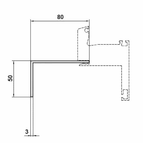 Fenêtres PVC accessoires cornière d’habillage 50x80mm