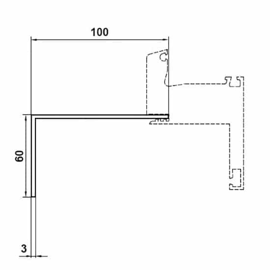 Fenêtres PVC accessoires cornière d’habillage 60x100mm