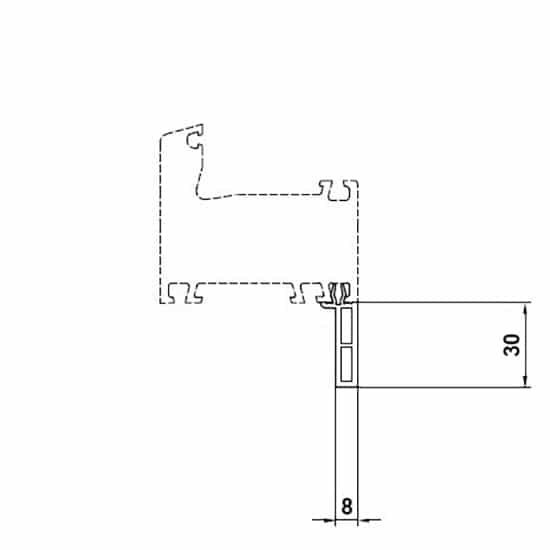 Fenêtres PVC accessoires profilé de recouvrement 30x8mm