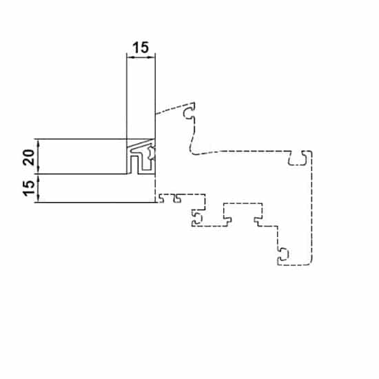 Fenêtres PVC accessoires rejet d’eau 20x15mm