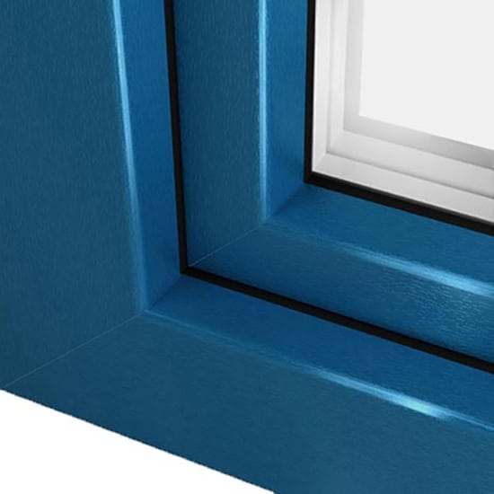 Fenêtres PVC couleurs bleu brillant