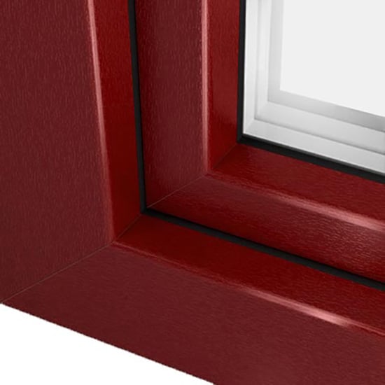 Fenêtres PVC couleurs rouge brun