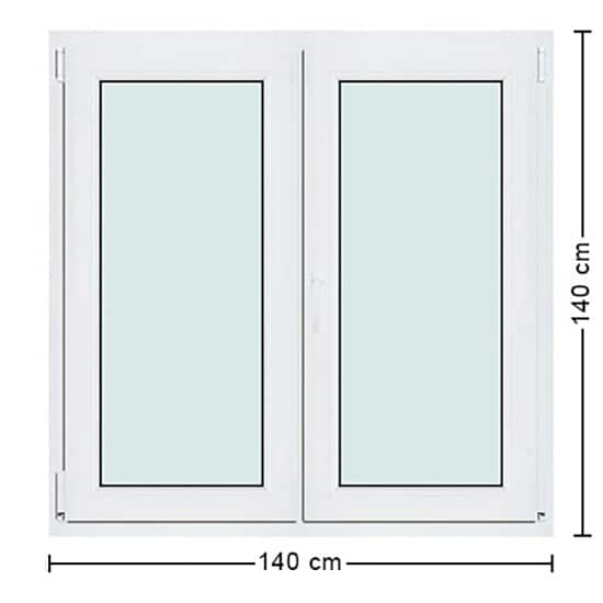 Fenêtres PVC de dimensions : 140x140cm