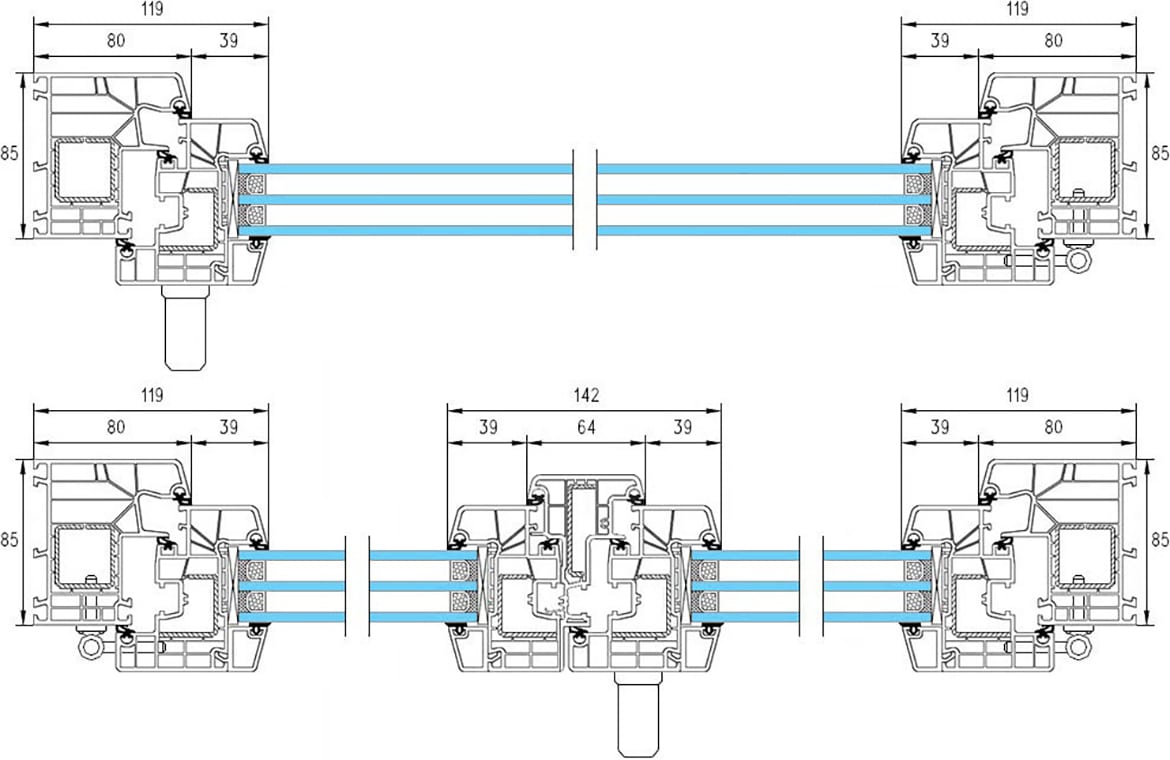 Fenêtres PVC haut de gamme croquis