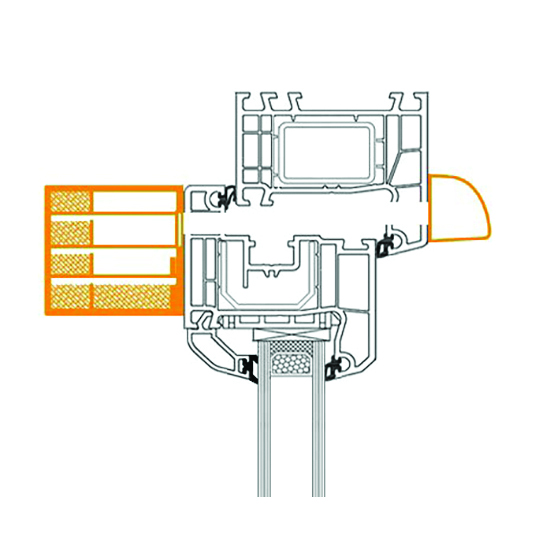 Vanne de ventilation acoustique en technologie PVC schéma technique